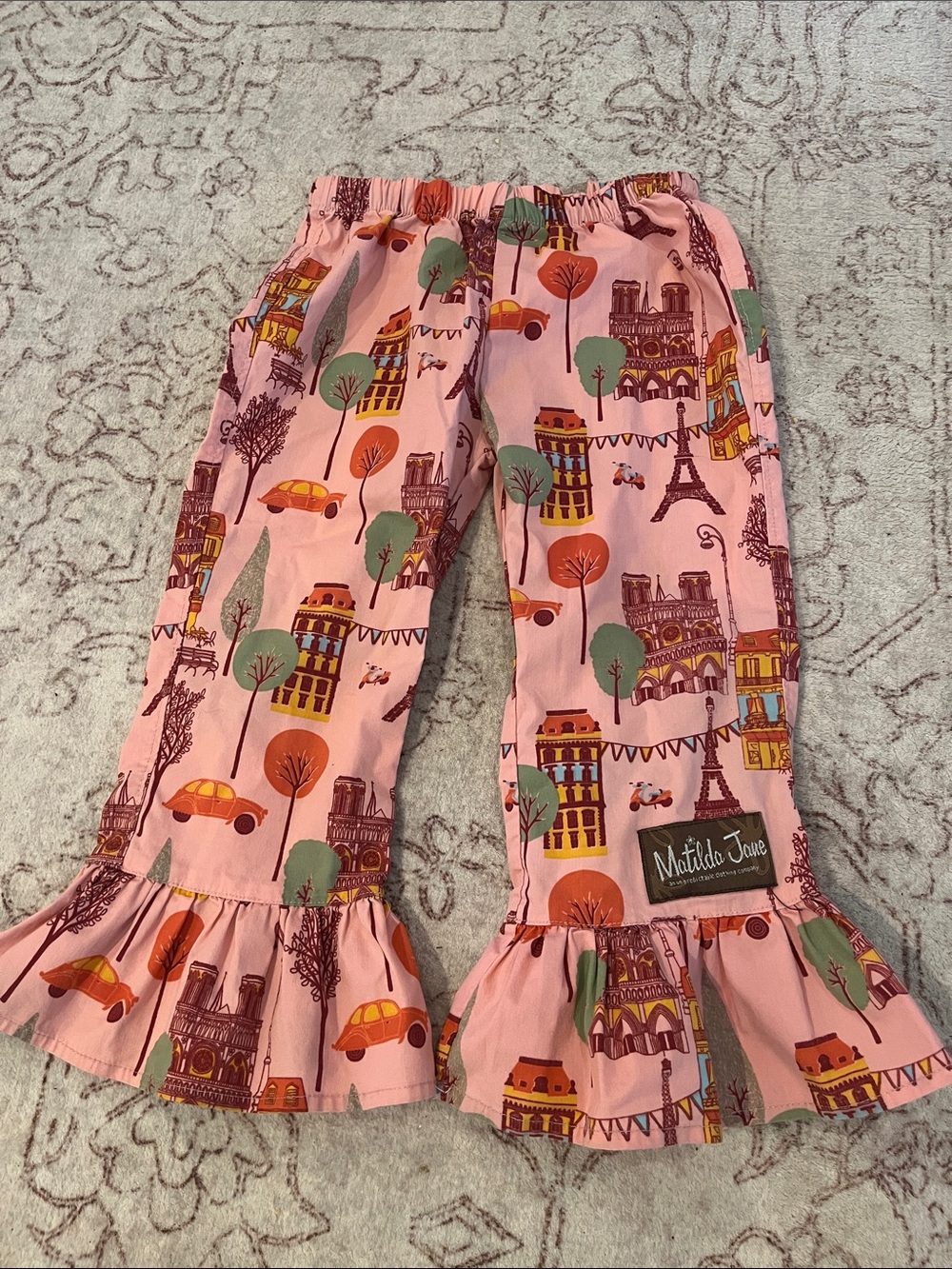 Matilda Jane Pink Ruffle Pants Paris Secret Fields Collection Bon Vivant Size 2